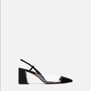 Zara Heeled Slingback Vinyl Shoe